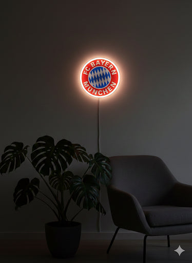 LED-Lampe im FC-Bayern-Design