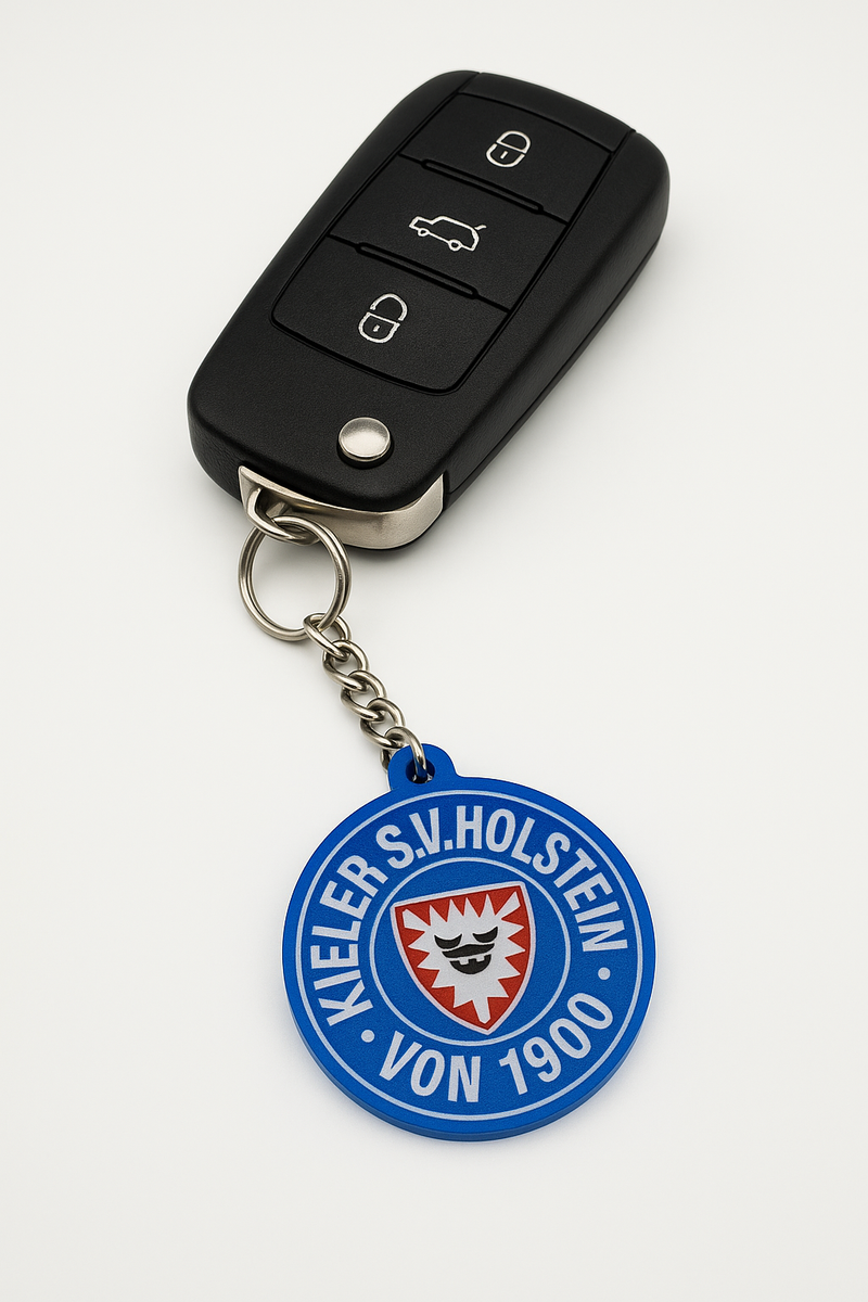3D-gedruckter Holstein Kiel Schlüsselanhänger als Geschenkidee für Fans .Perfektes Fan-Geschenk, handgefertigt aus PLA und mit Liebe zum Detail produziert