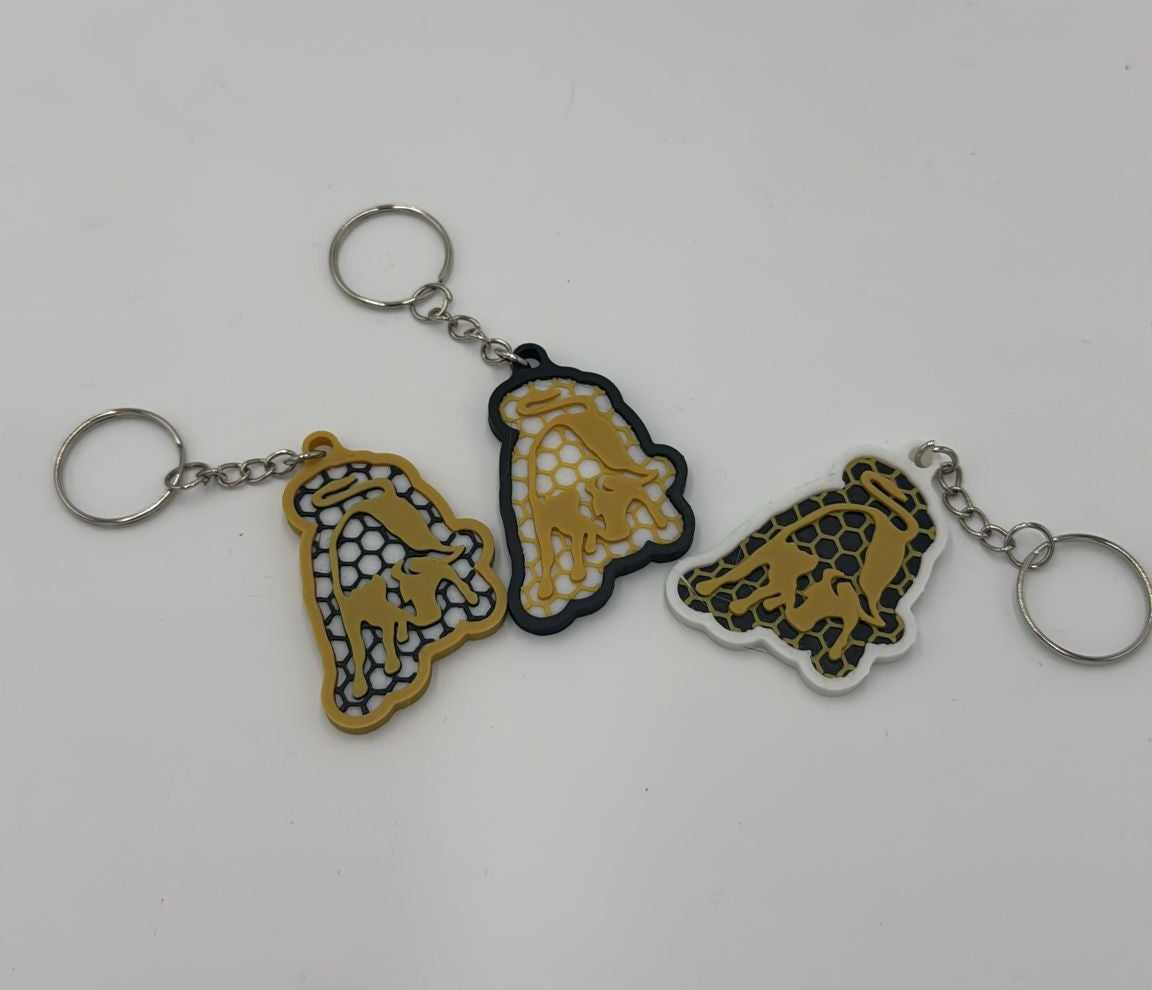 Lamborghini Bulle 3D-Druck Figur in Schwarz auf Holzuntergrund