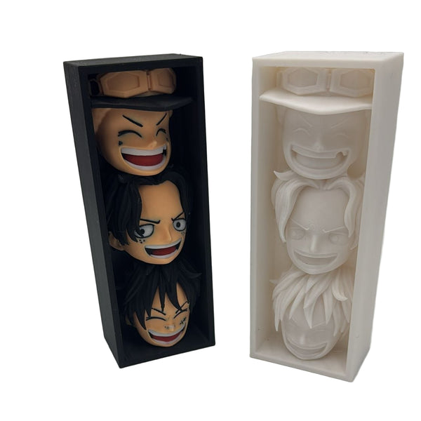 Komplettansicht One Piece Comic Halter mit Manga-Reihe, perfekt ausbalanciert und stabil