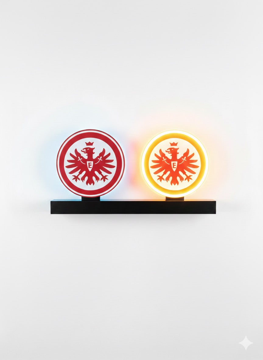 „Moderne LED-Lampe der SGE mit klar erkennbarem Vereinsadler.“

