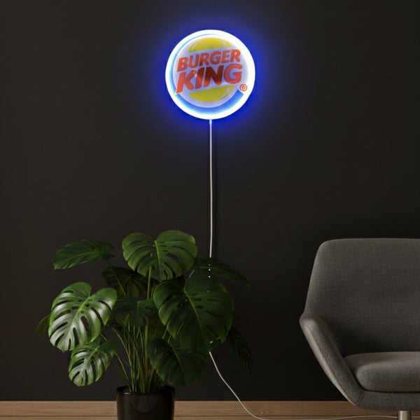 Runde Burger King LED-Lampe in 23 cm, Frontansicht, 3D-gedruckt