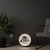 Runde PlayStation LED-Lampe in 23 cm, 3D-gedrucktes Logo, Frontansicht